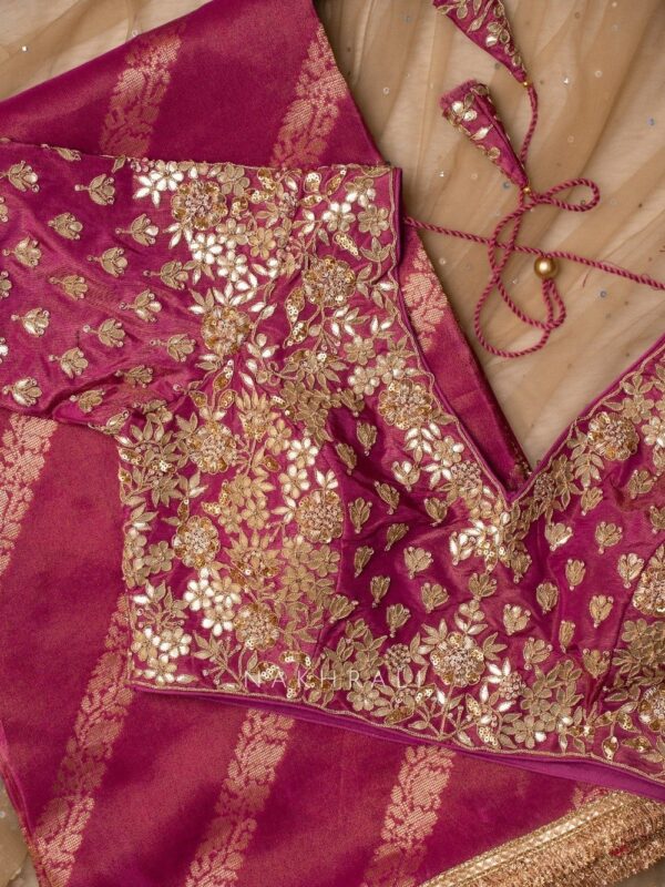 Gulaaz Silk saree with readymade blouse - Image 3