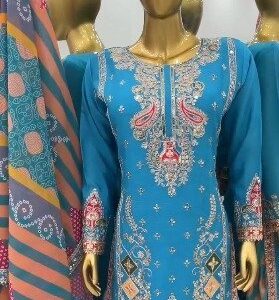 New Designer Top with Dhoti Salwar & Dupatta – Chic & Contemporary