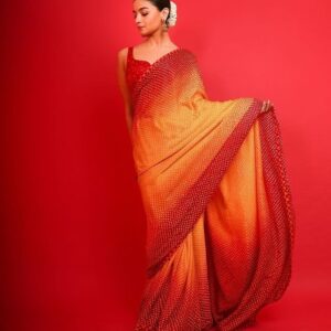 Alia Bhatt Designer Silk Satin Georgette Saree
