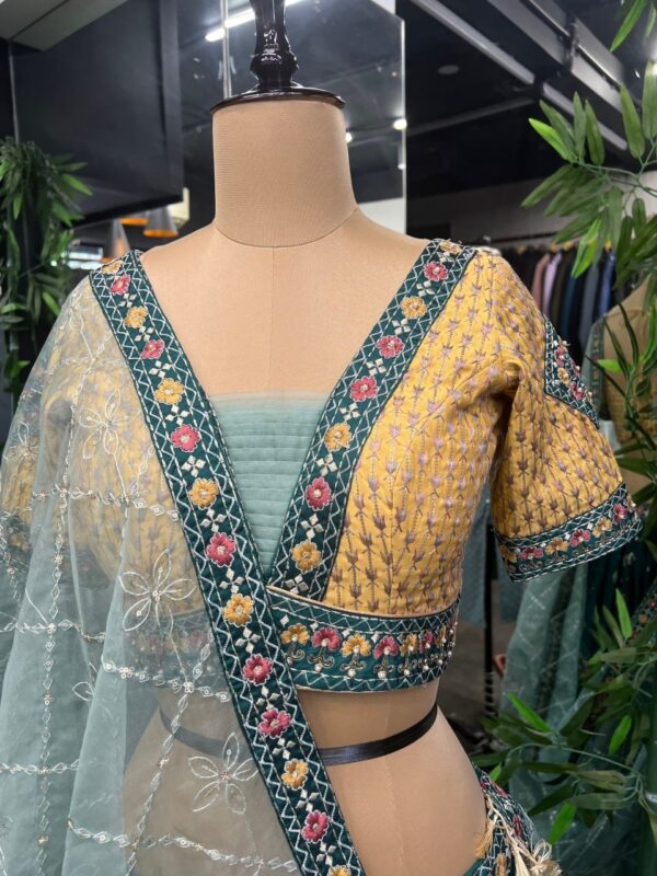 Aqua Green With attractive Dupatta - Image 7